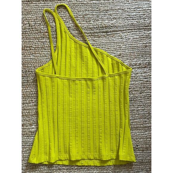 Jonathan Simkhai M Tank Top Peri Rib Jersey One Shoulder Chartreuse Green Shirt - Picture 8 of 10